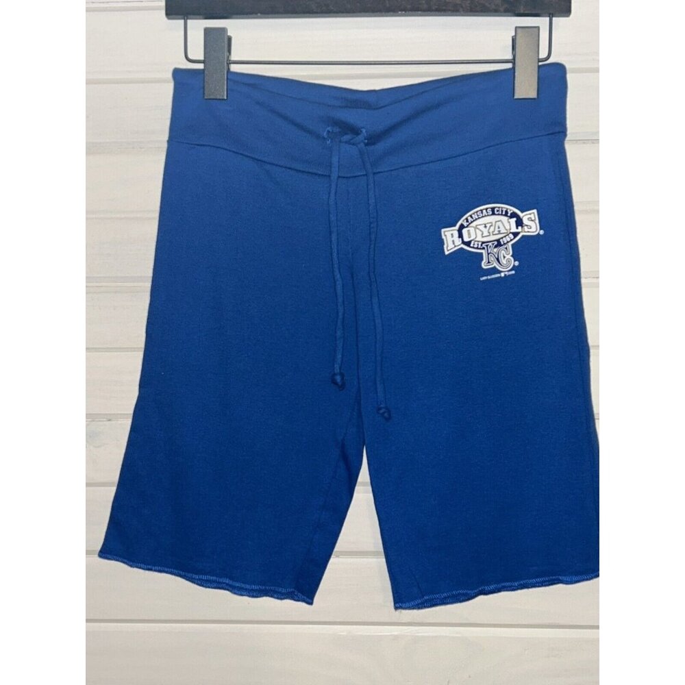 NWT Kansas City Royals Sz SMALL MLB Lady Slugger Soft Comfy Blue Shorts Cotton
